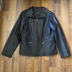 Leather jacket black East 5th size L